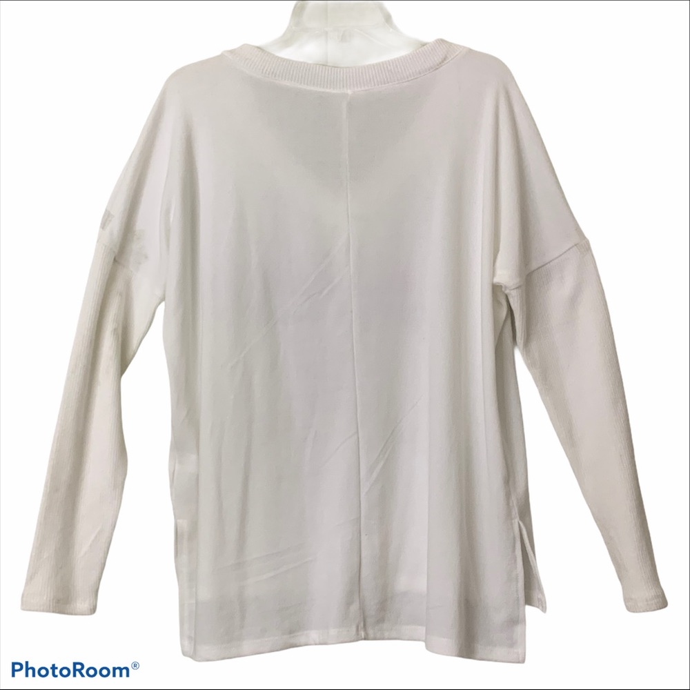 TrueSelf Sweater Holiday Christmas Glitter V-Neck - Picture 2 of 14